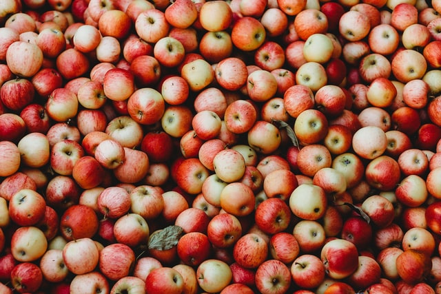 gran cantidad de manzanas