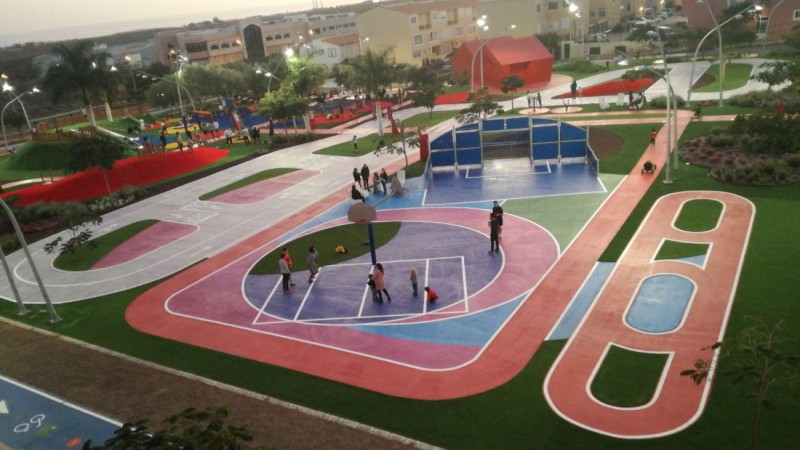 view from above of the park of el tablero