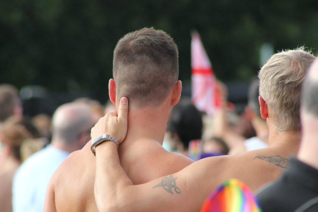 two men at gay pride