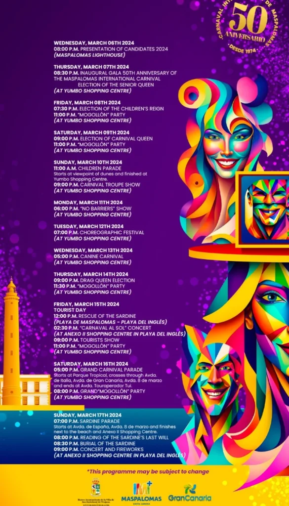 official maspalomas carnival 2024 events program